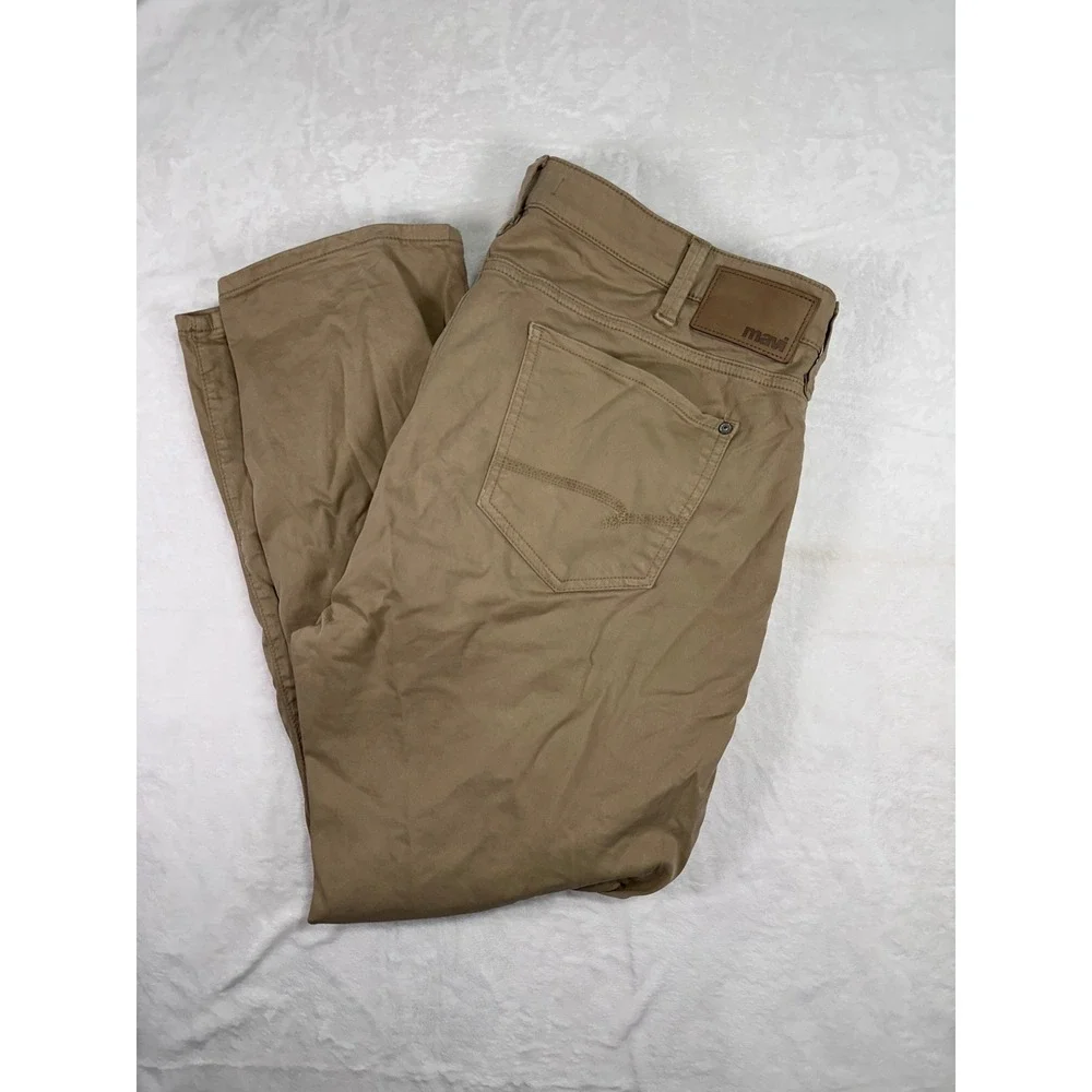 Mavi Zach Straight Leg Pants 40 x 30 Tan Khaki Cotton Stretch Men